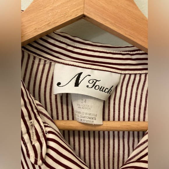 Red & White Striped Button Down Icon Shirt - Picture 4 of 5